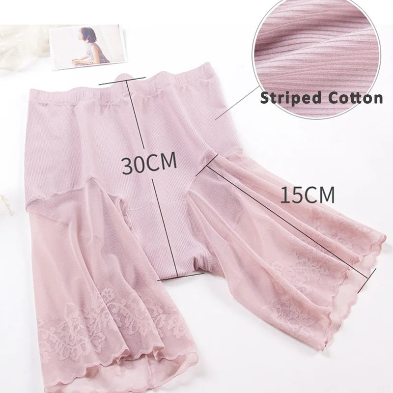 60-115 KG plus Size Safety Short Pants Summer Women Seamless Underskirt Shorts anti Rub Thigh Boyshorts Sexy Lace Women Boxers