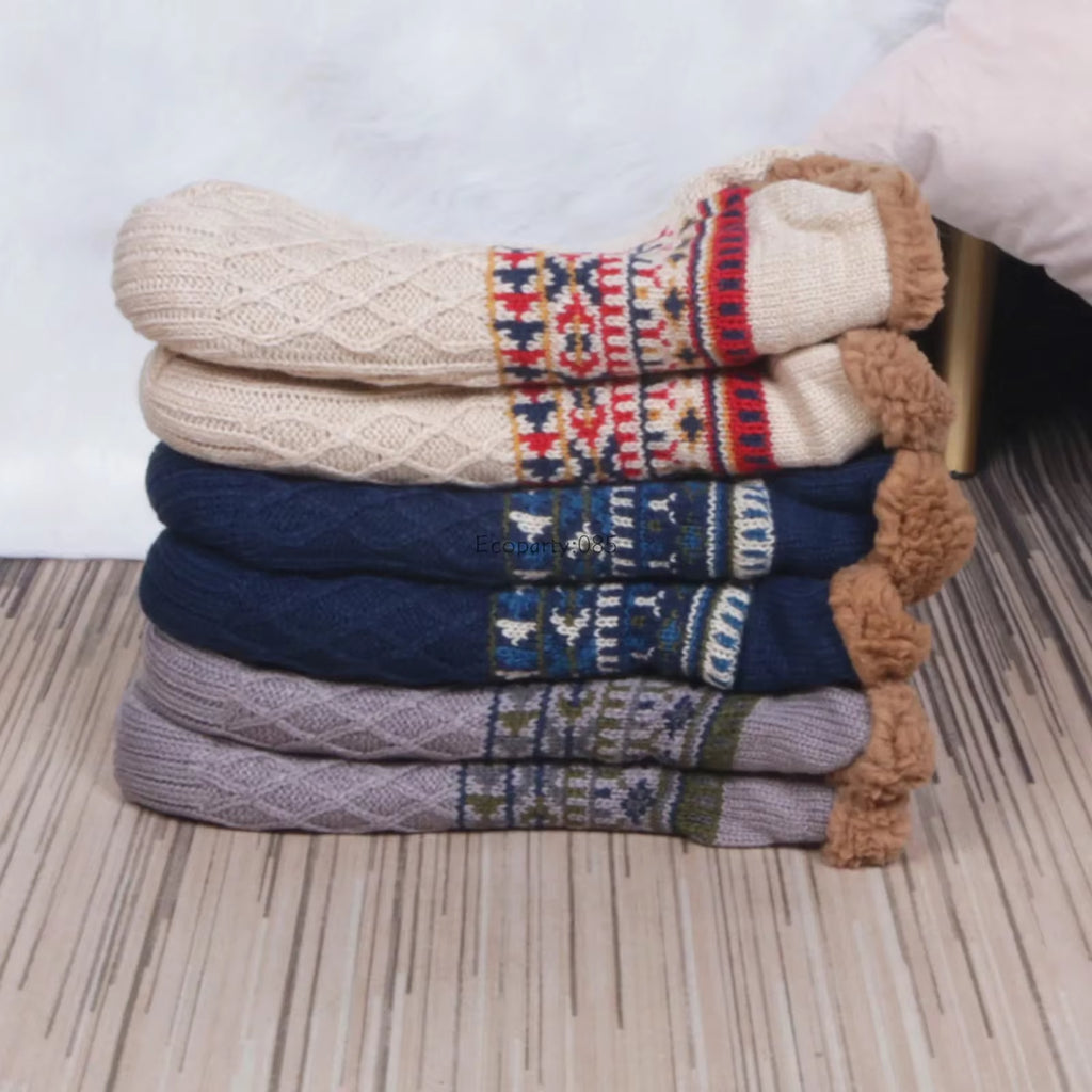 Fall and Winter Floor Socks Home Warm Women Men Socks Snow Socks Sleep Carpet Socks Slippers Socks Men Non-Slip Yoga Socks 2024