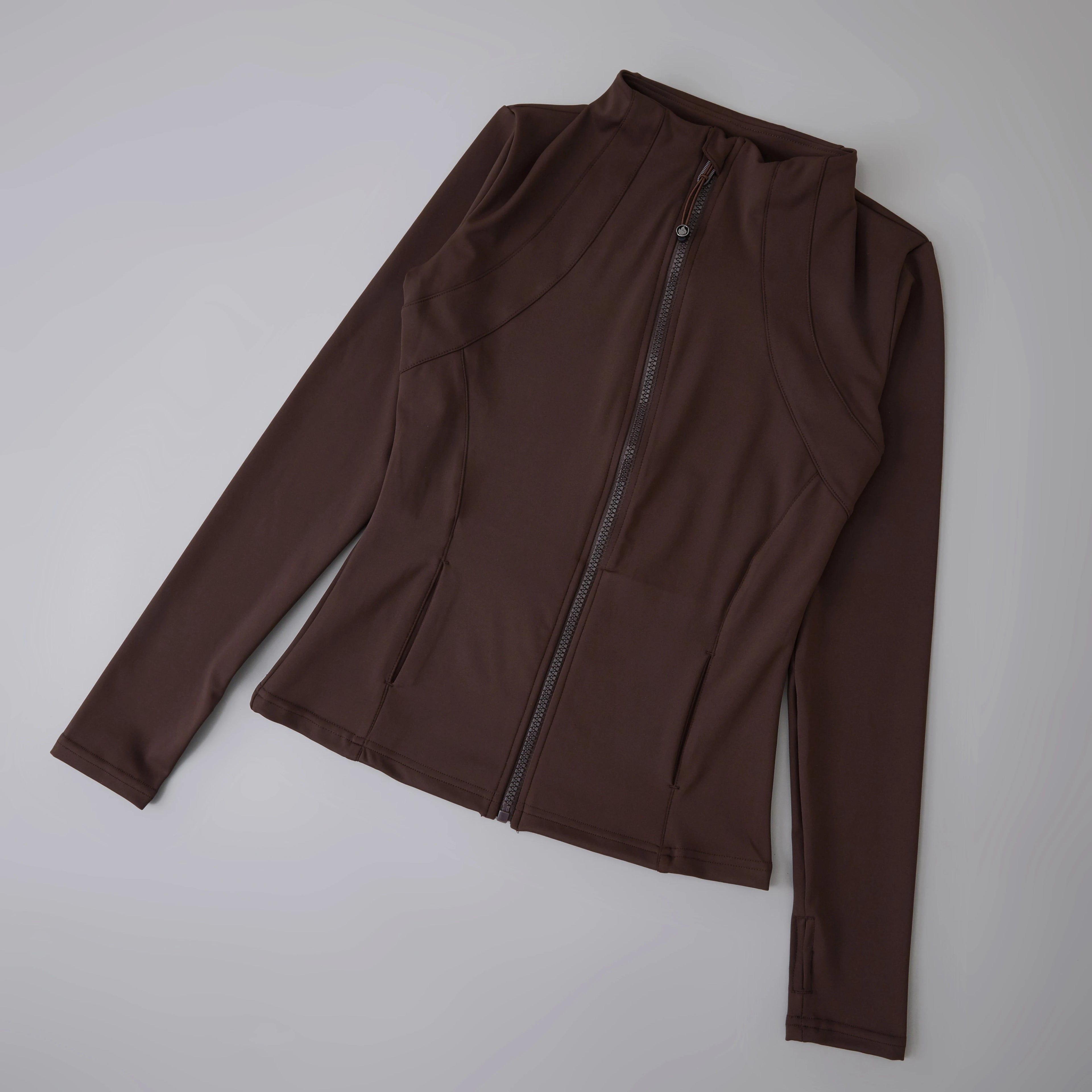 New Yoga Wear Ladies Coat round High Elastic Loose Exercise Yoga Fitness Long Sleeve Stand-Up Collar Yoga Tops