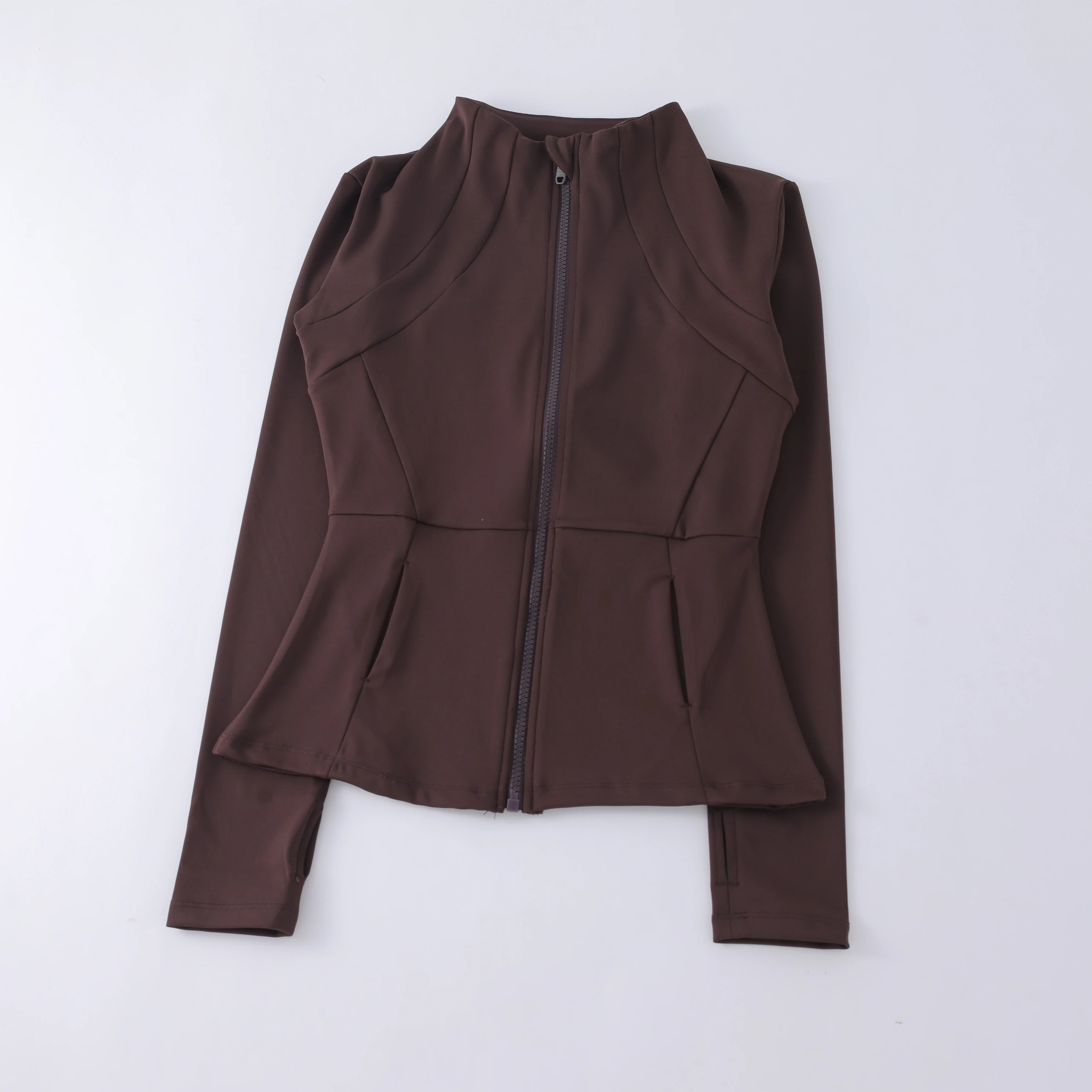 New Yoga Wear Ladies Coat round High Elastic Loose Exercise Yoga Fitness Long Sleeve Stand-Up Collar Yoga Tops