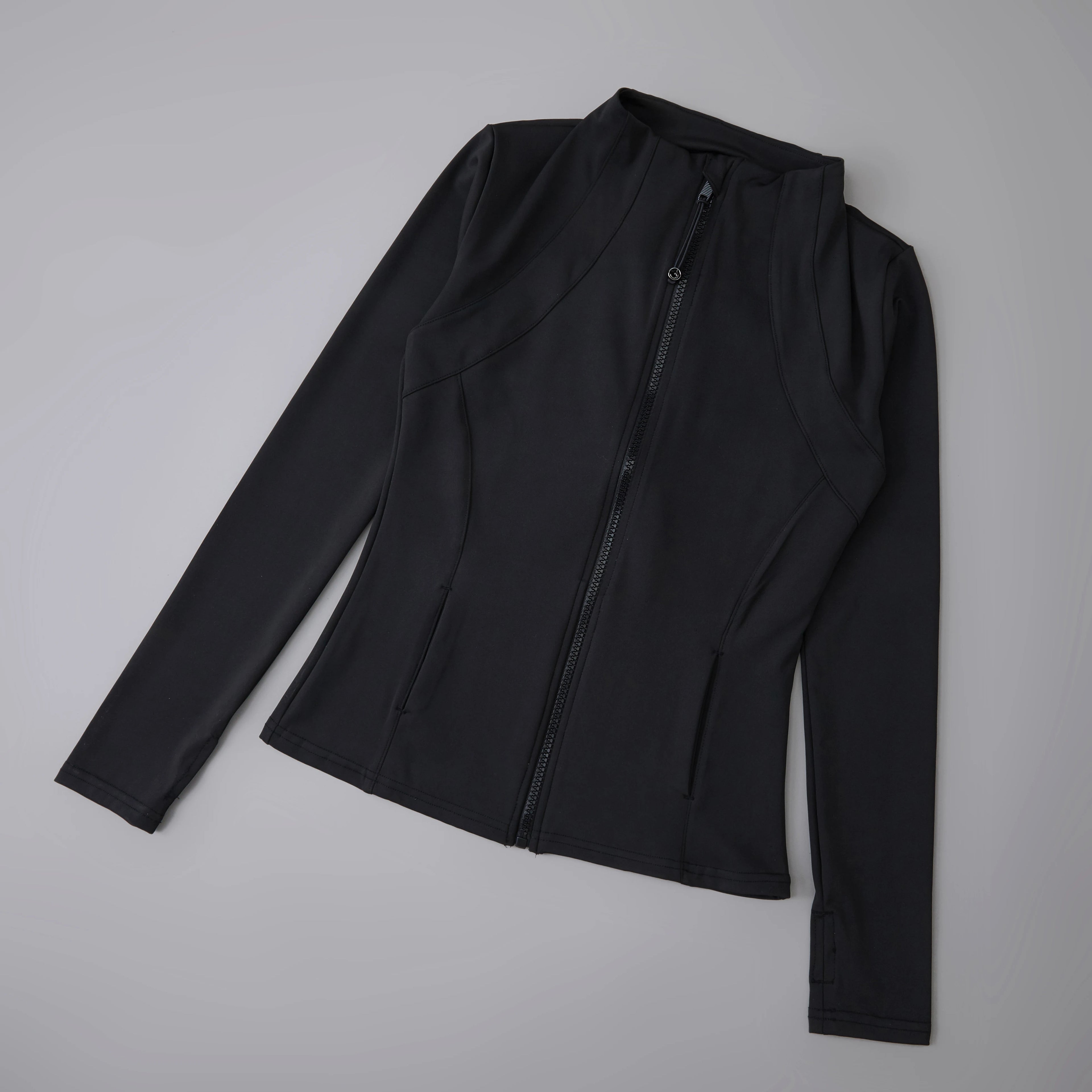 New Yoga Wear Ladies Coat round High Elastic Loose Exercise Yoga Fitness Long Sleeve Stand-Up Collar Yoga Tops